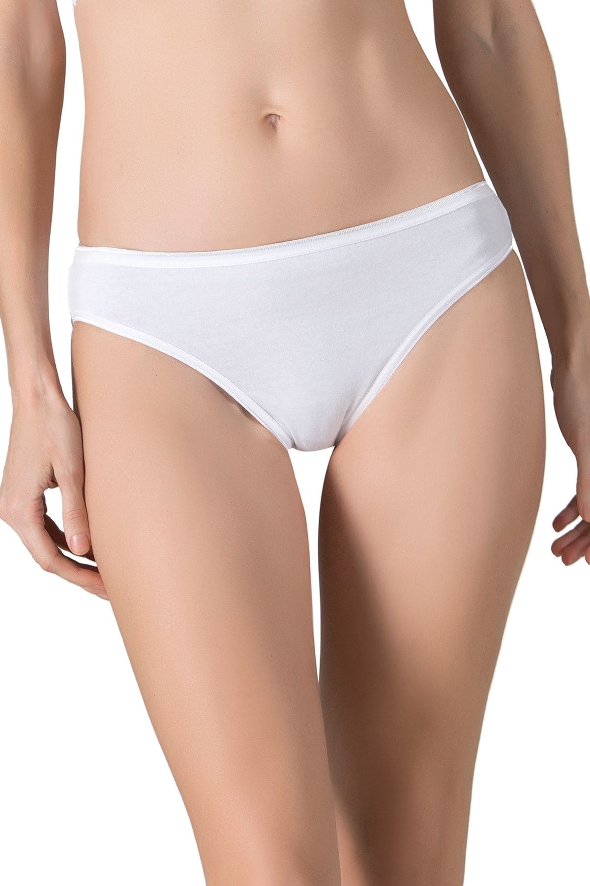 Yüksek Bel Esnek Slip Külot 10lu Paket Özkan 23926 - Beyaz