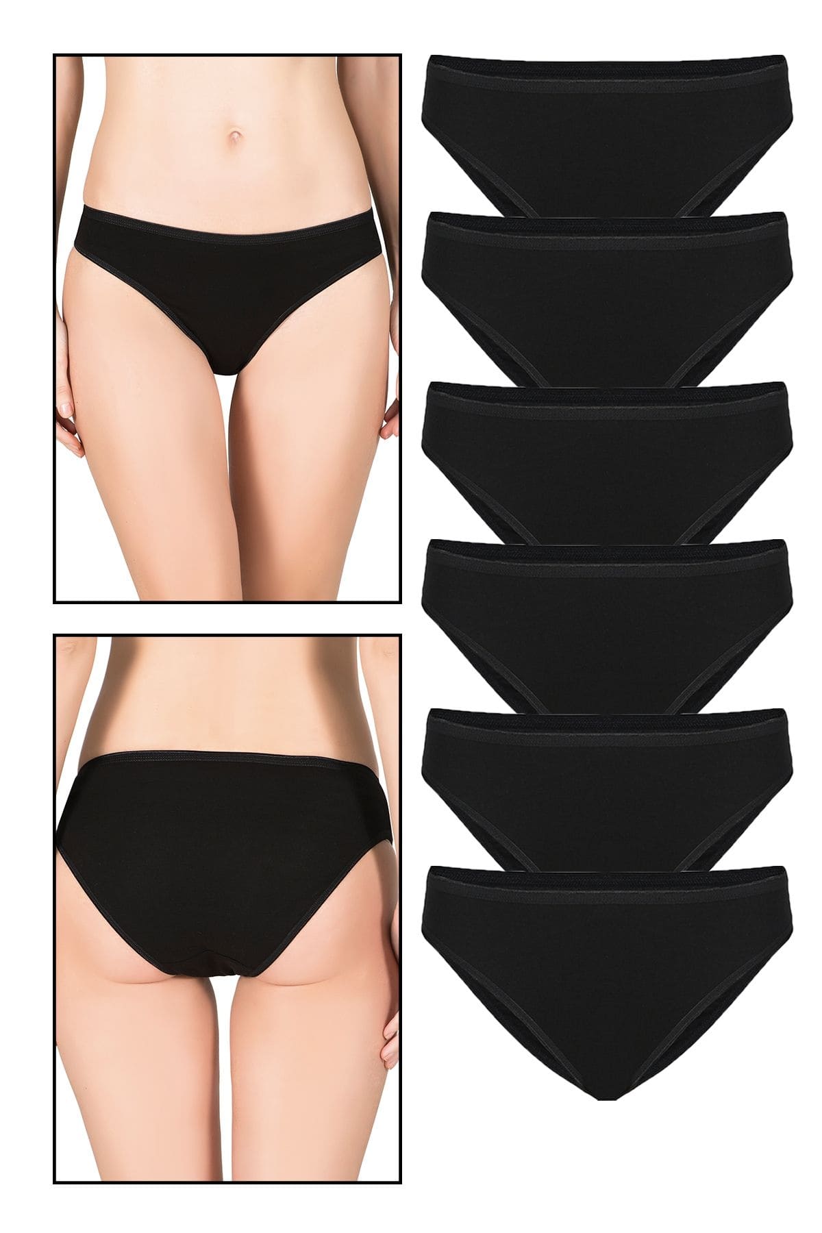 Yüksek Bel Esnek Slip Külot 10lu Paket Özkan 23926 - Siyah