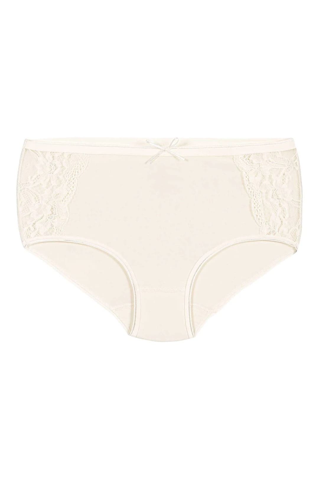 Yüksek Bel Dantelli Bato Külot Pamuklu Yıldız 3797 - Ekru