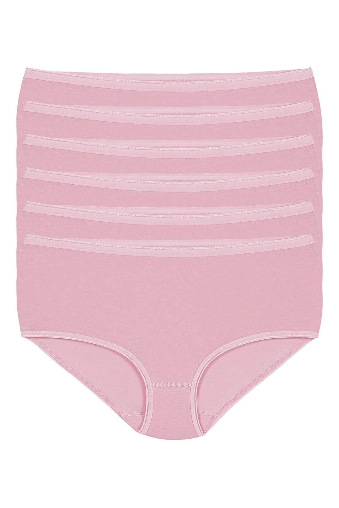 Likralı Yüksek Bel Bato Külot 6'lı Paket Pembe Yıldız 3743 - Pembe