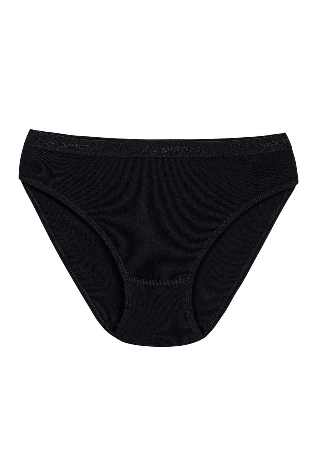 Pamuklu Yüksek Bel Bikini Külot 6'lı Paket Yıldız 3710 - Siyah