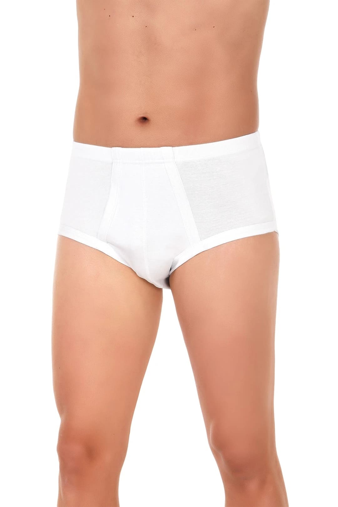 Pamuklu Ribana Yüksek Bel Erkek Slip Külot Yıldız 09 - Beyaz