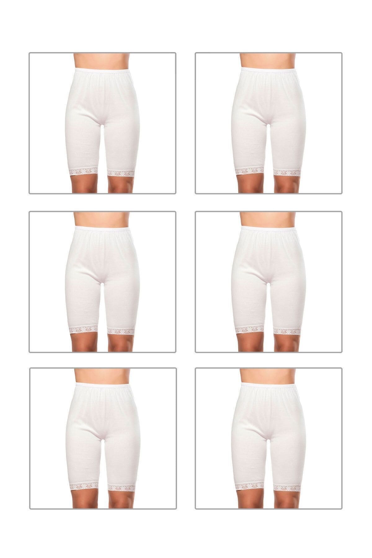 Pamuklu Dantelli Yüksek Bel Külot  Özkan 0114 - Beyaz