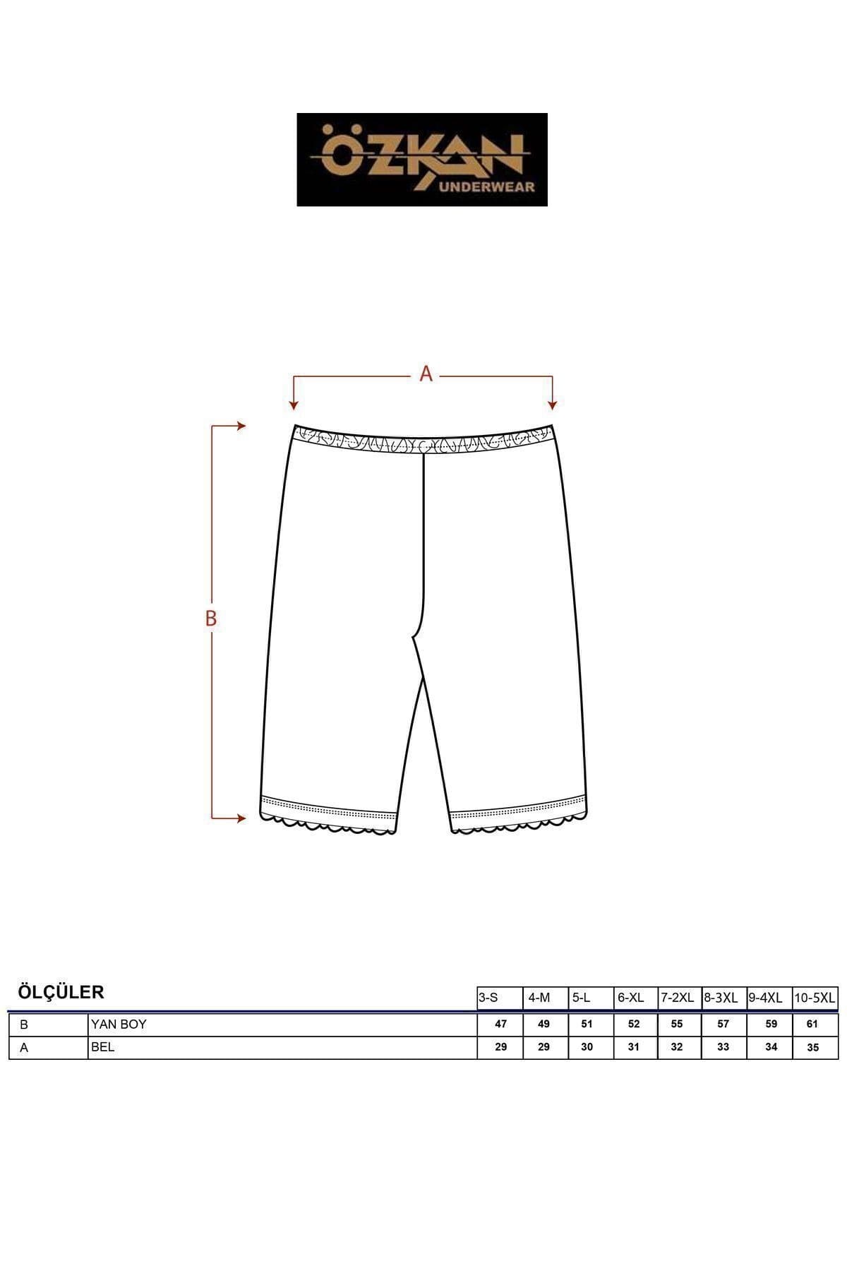 Pamuklu Dantelli Yüksek Bel Külot  Özkan 0114 - Beyaz
