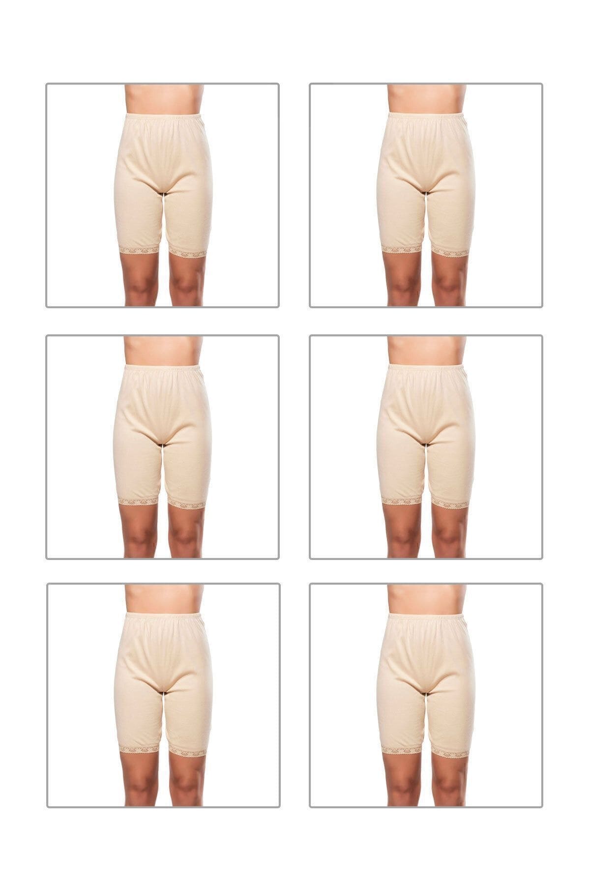 Pamuklu Dantelli Yüksek Bel Külot  Özkan 0114 - Ten