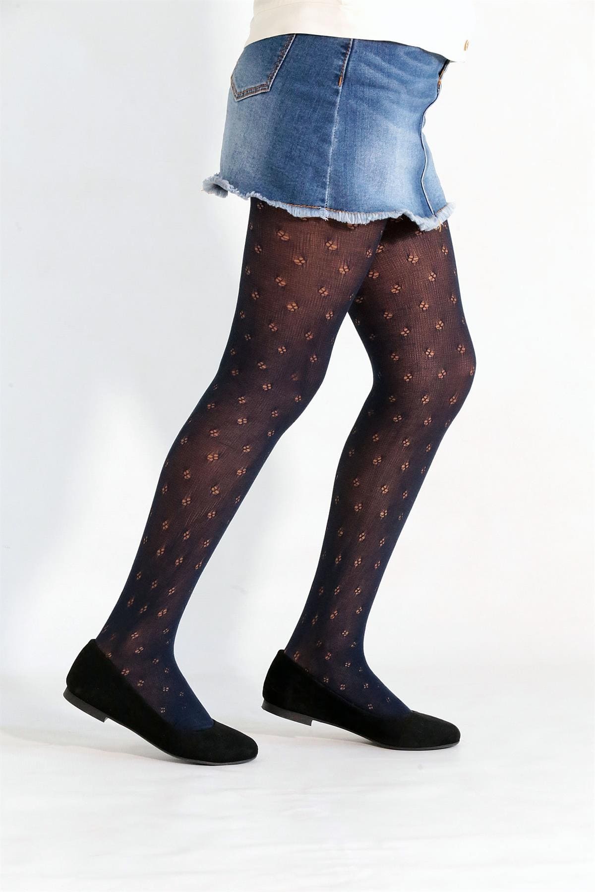 Pamuklu Yüksek Bel Çocuk Külotlu Çorap Daymod 2122121 - Siyah