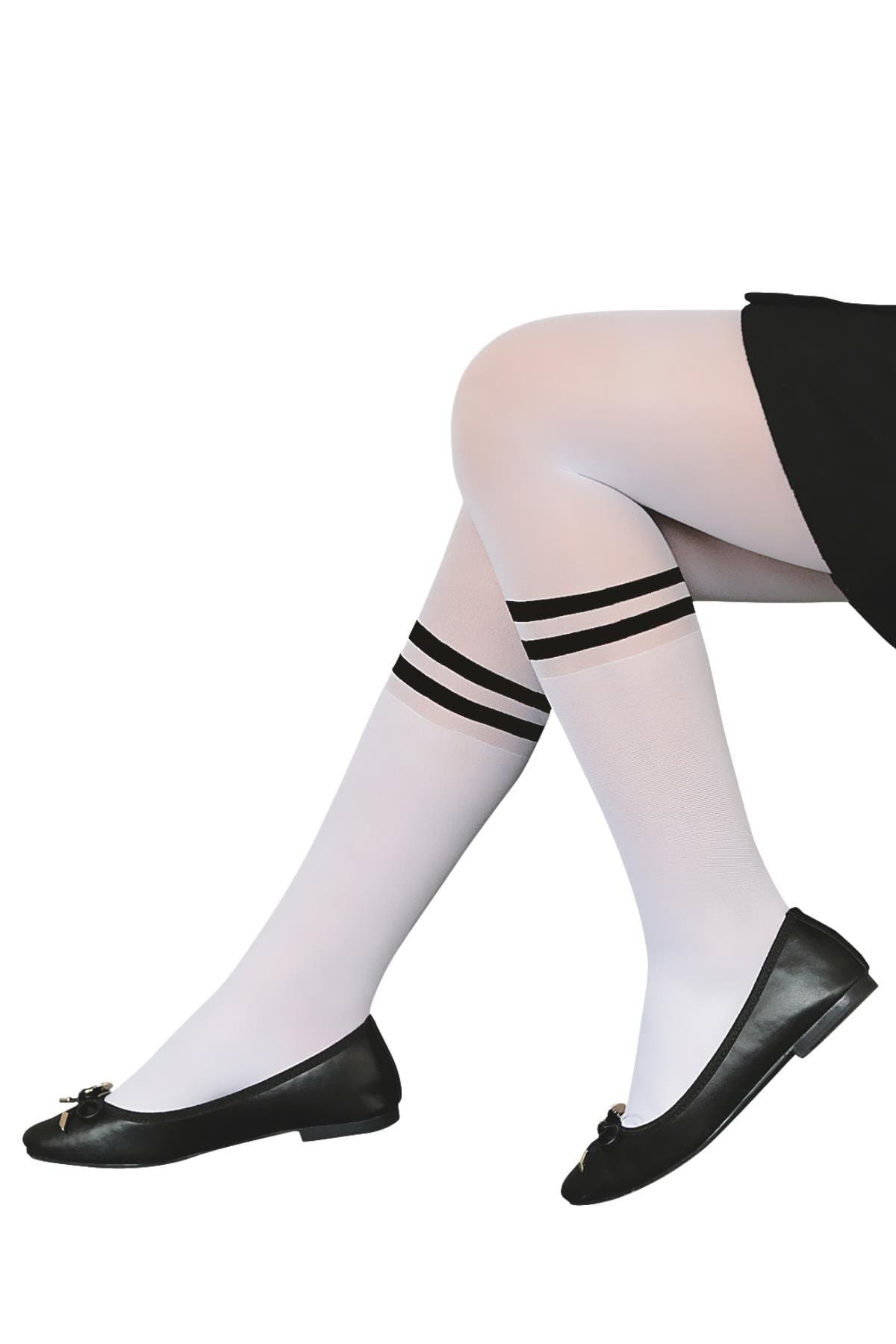 Yüksek Pamuk Oranı Kaydırmaz Taban Çocuk Külotlu Çorap Daymod 2112031 - Beyaz