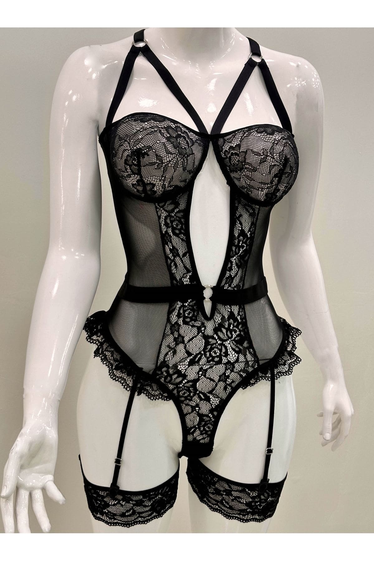 Sistina Dantel Detaylı Somon Jartiyer Takım Sistina 1050 - Görsel 2