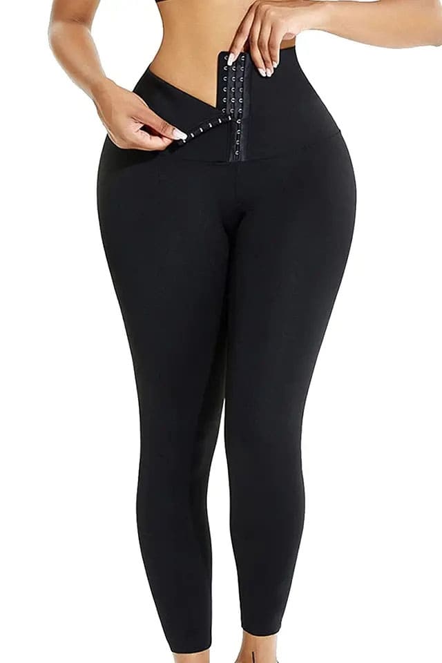 Yüksek Bel Dikişsiz Korse Tayt Siyah Pera Fitol 8021 - Siyah