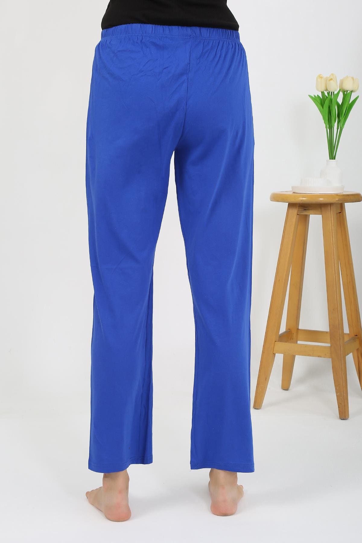 Akbeniz Mavi Penye Düz Tek Alt Kadın Pijama Akbeniz 27538 - Görsel 4