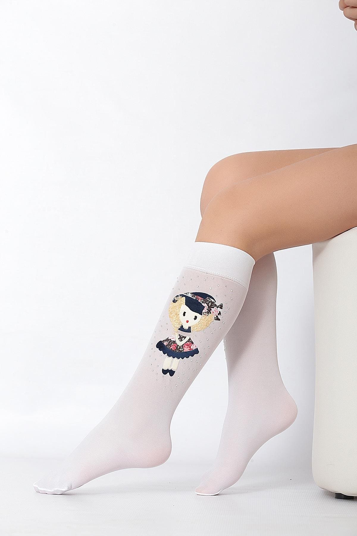 Kaydırmaz Tabanlı Dizaltı Çorap Daymod 2242013 - Beyaz