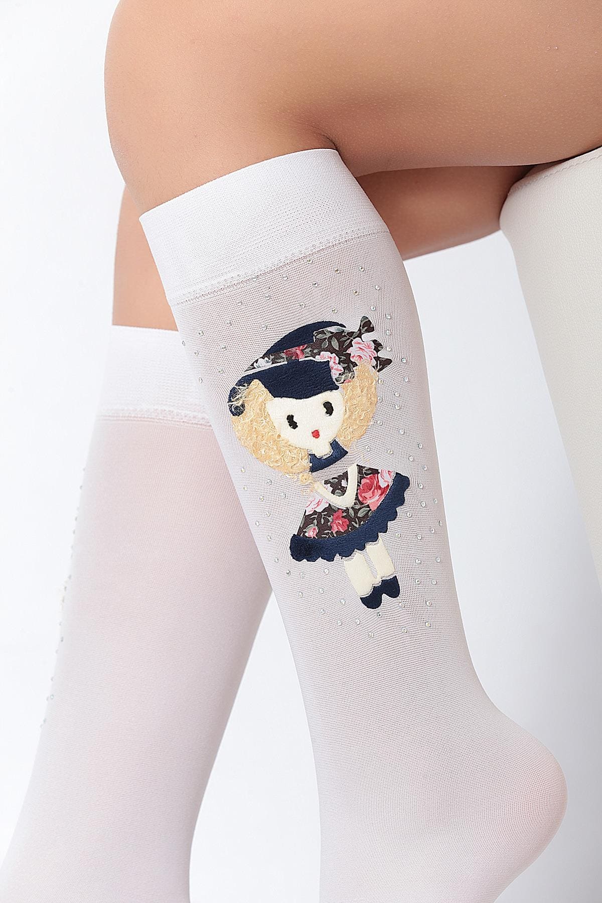 Kaydırmaz Tabanlı Dizaltı Çorap Daymod 2242013 - Beyaz