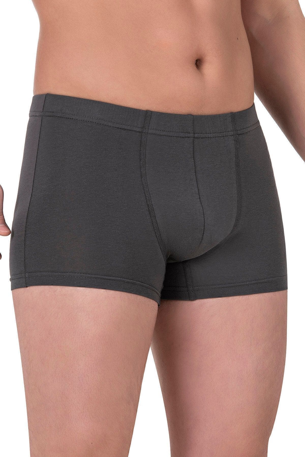 Pamuklu Likralı Esnek Rahat Boxer Şort Özkan 12024 - Antrasit