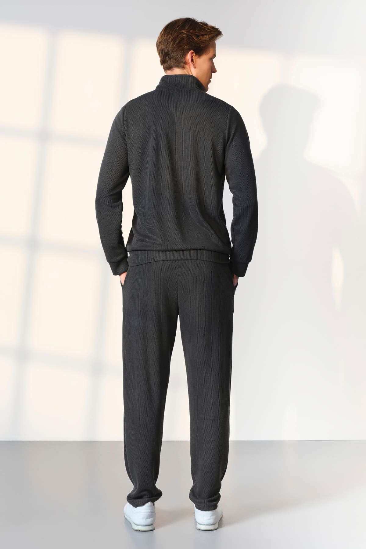 Fermuarlı Dik Yaka Antrasit Erkek Pijama Takımı Doreanse 254542 - Antrasit