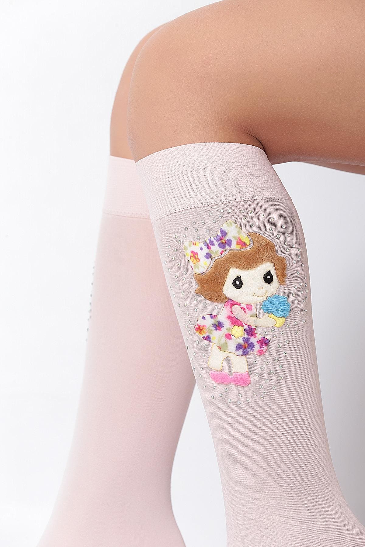 Kaydırmaz tabanlı Leopar Desenli Çocuk Dizaltı Çorap Daymod 2242009 - Pembe