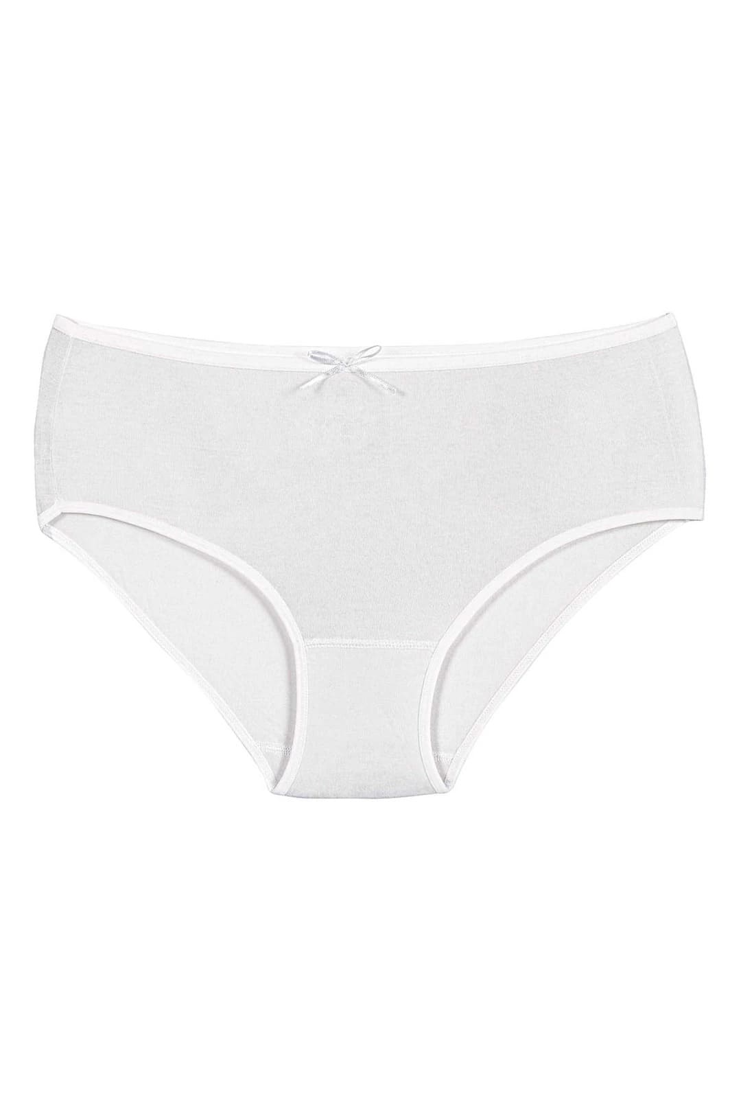 Yüksek Bel Bambu Külot 6'lı Paket Yıldız 3920 - Beyaz