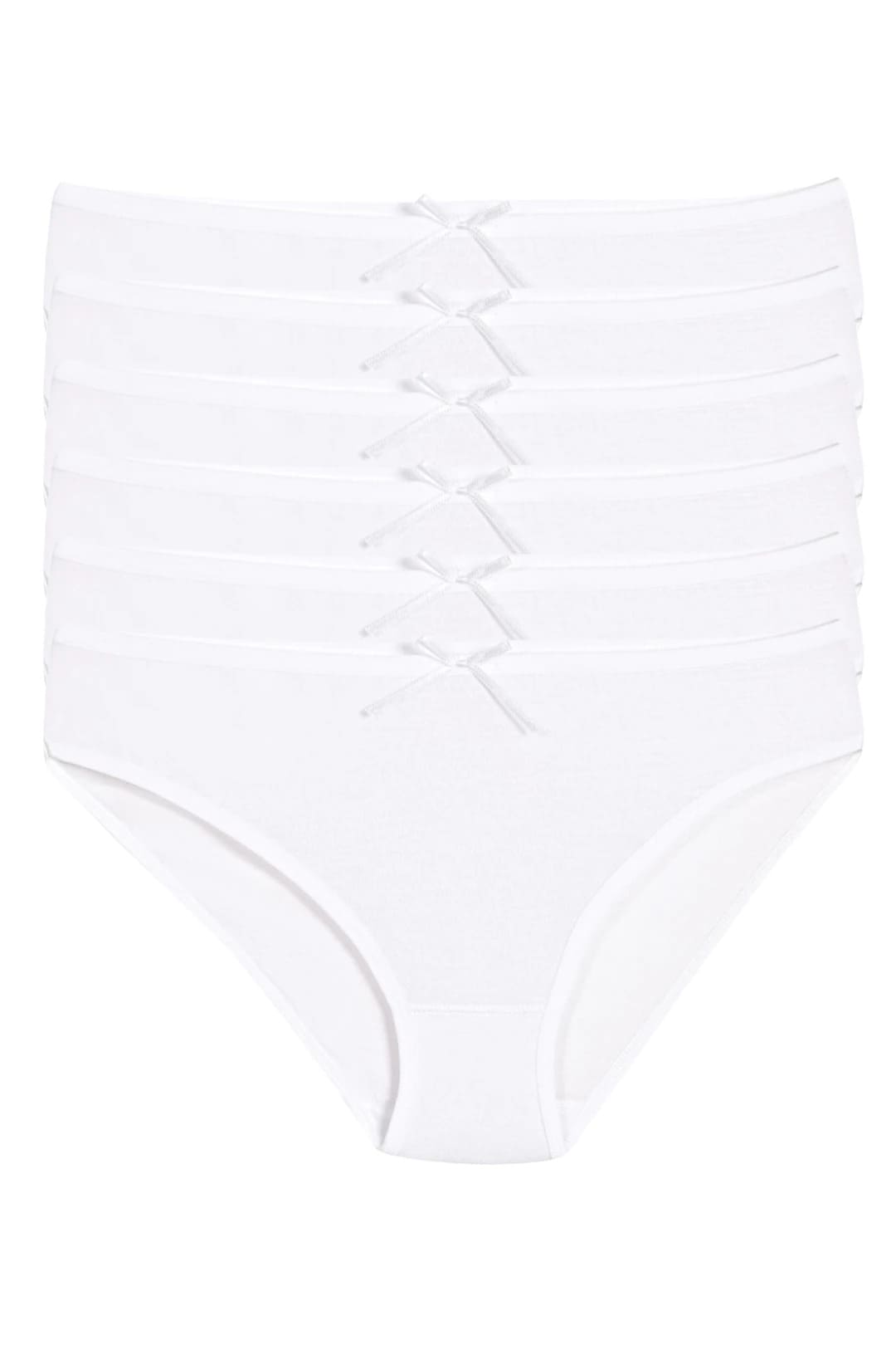 Bambu Elastan Yüksek Bel Bikini Külot 6'lı Paket Yıldız 3910 - Beyaz