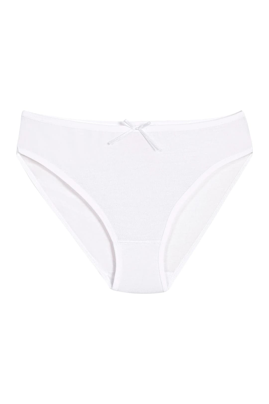 Bambu Elastan Yüksek Bel Bikini Külot 6'lı Paket Yıldız 3910 - Beyaz