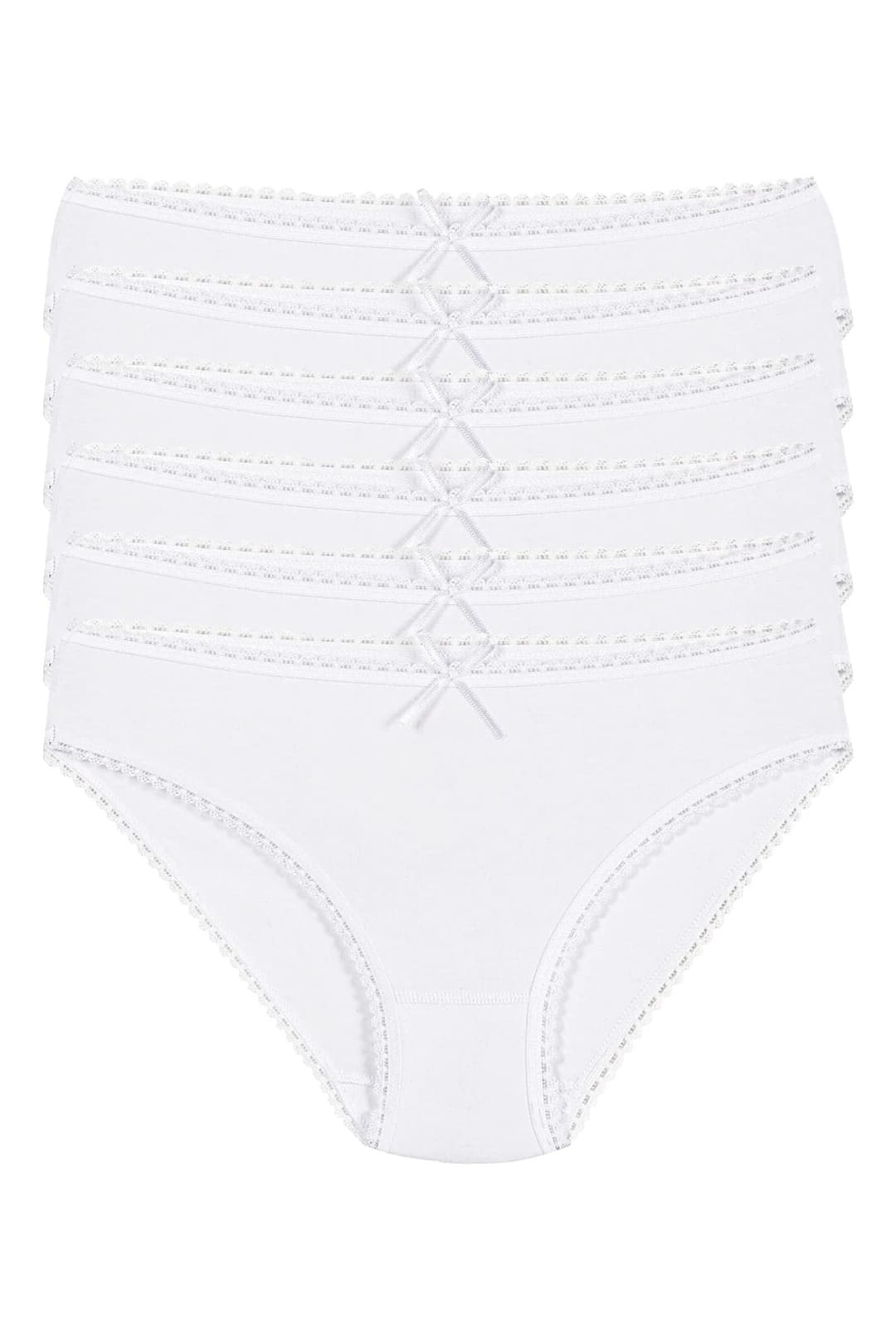 Yüksek Bel Bambu Bikini Külot  Yıldız 3880 - Beyaz