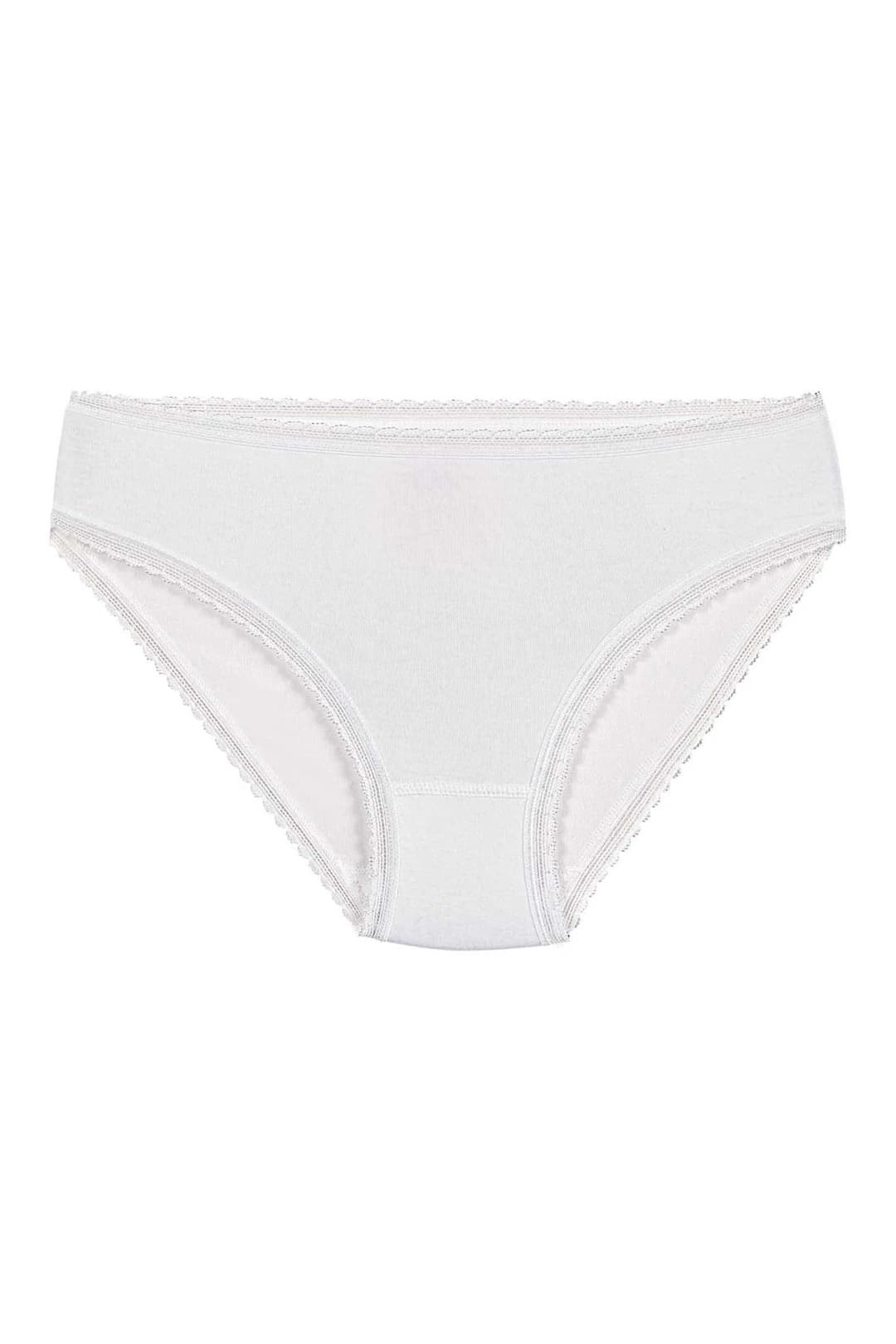 Yüksek Bel Bambu Bikini Külot  Yıldız 3880 - Beyaz