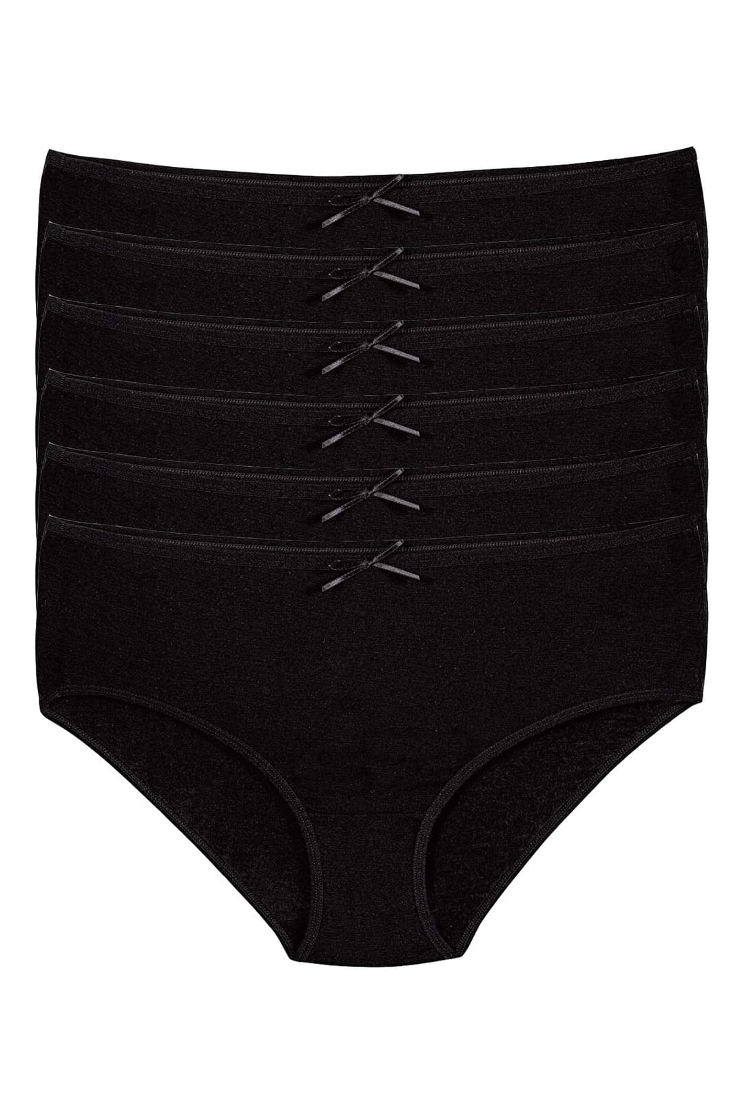 Yüksek Bel Esnek Bambu Bato Kadın Külot Yıldız 3921 - Siyah