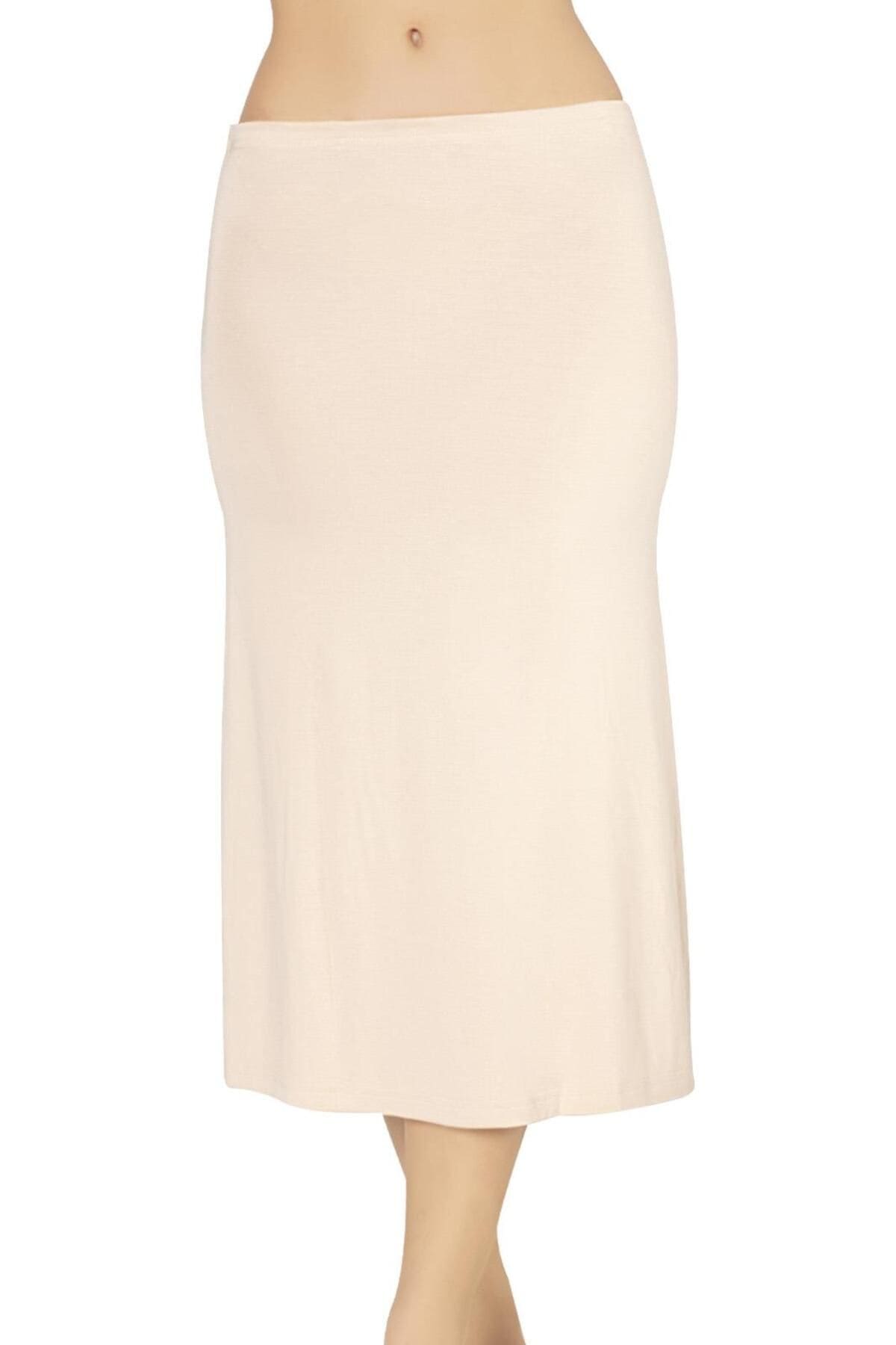 Bambu Kumaş Uzun Jüpon Elbise Kadın Gecelik Lüx DRM 3007 - Ten