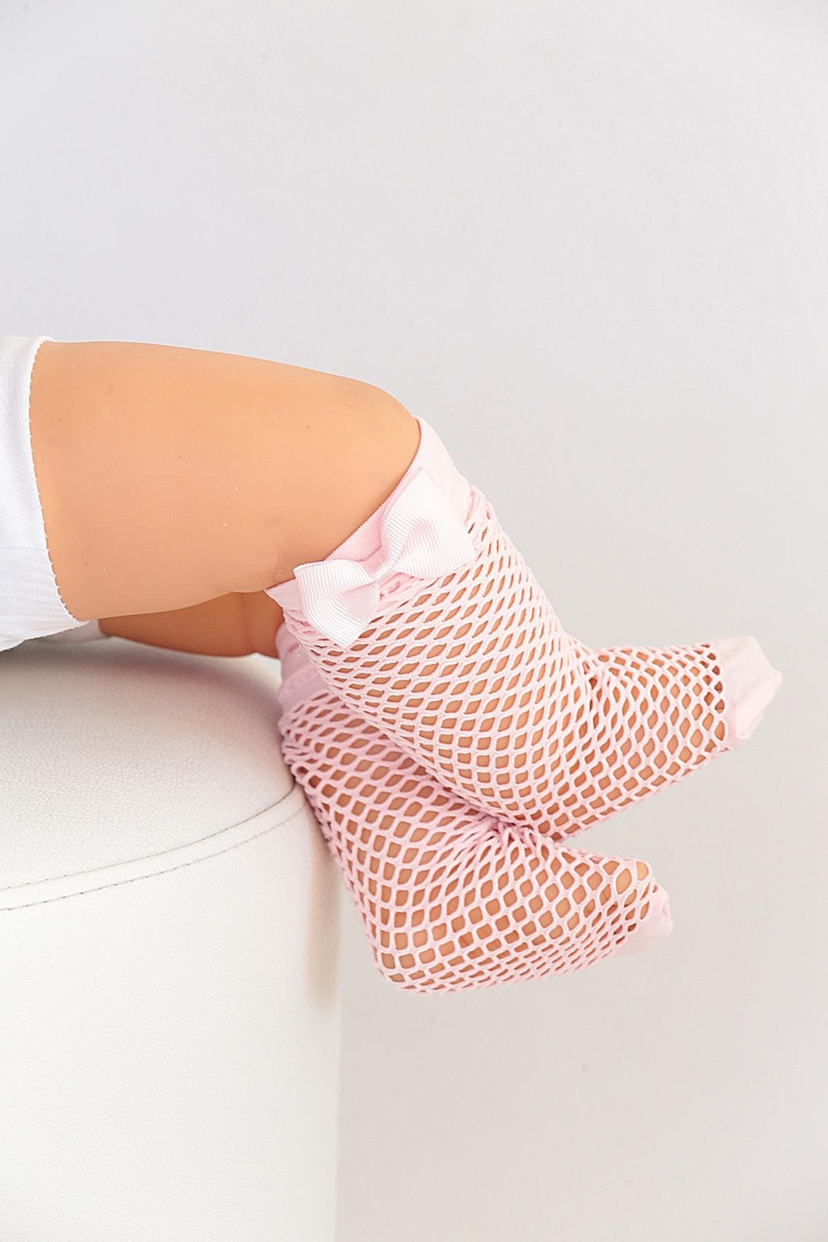 Fiyonklu Dizaltı Çorap Leopar Polyamide Elastane Daymod 2223013 - Pembe