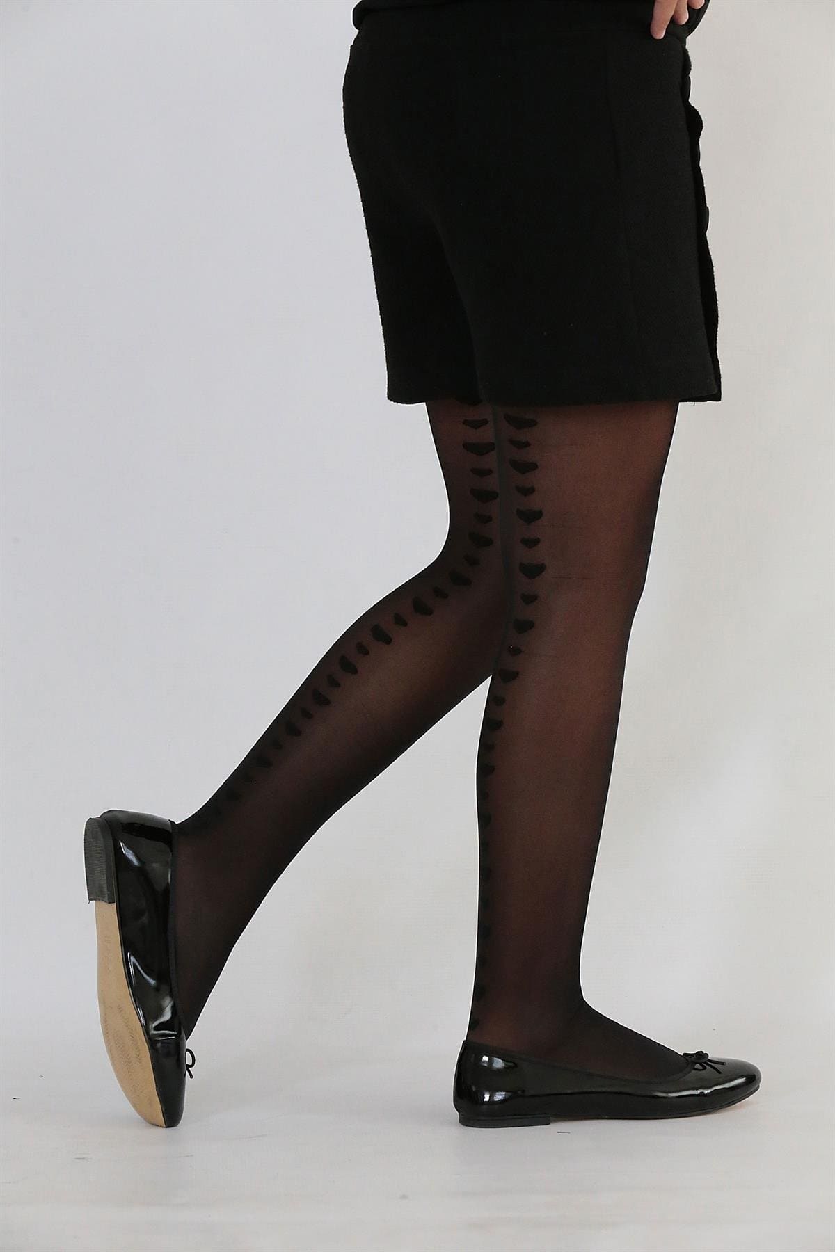 Yüksek Pamuklu Kaydırmaz Çocuk Külotlu Çorap Daymod 2121037 - Siyah