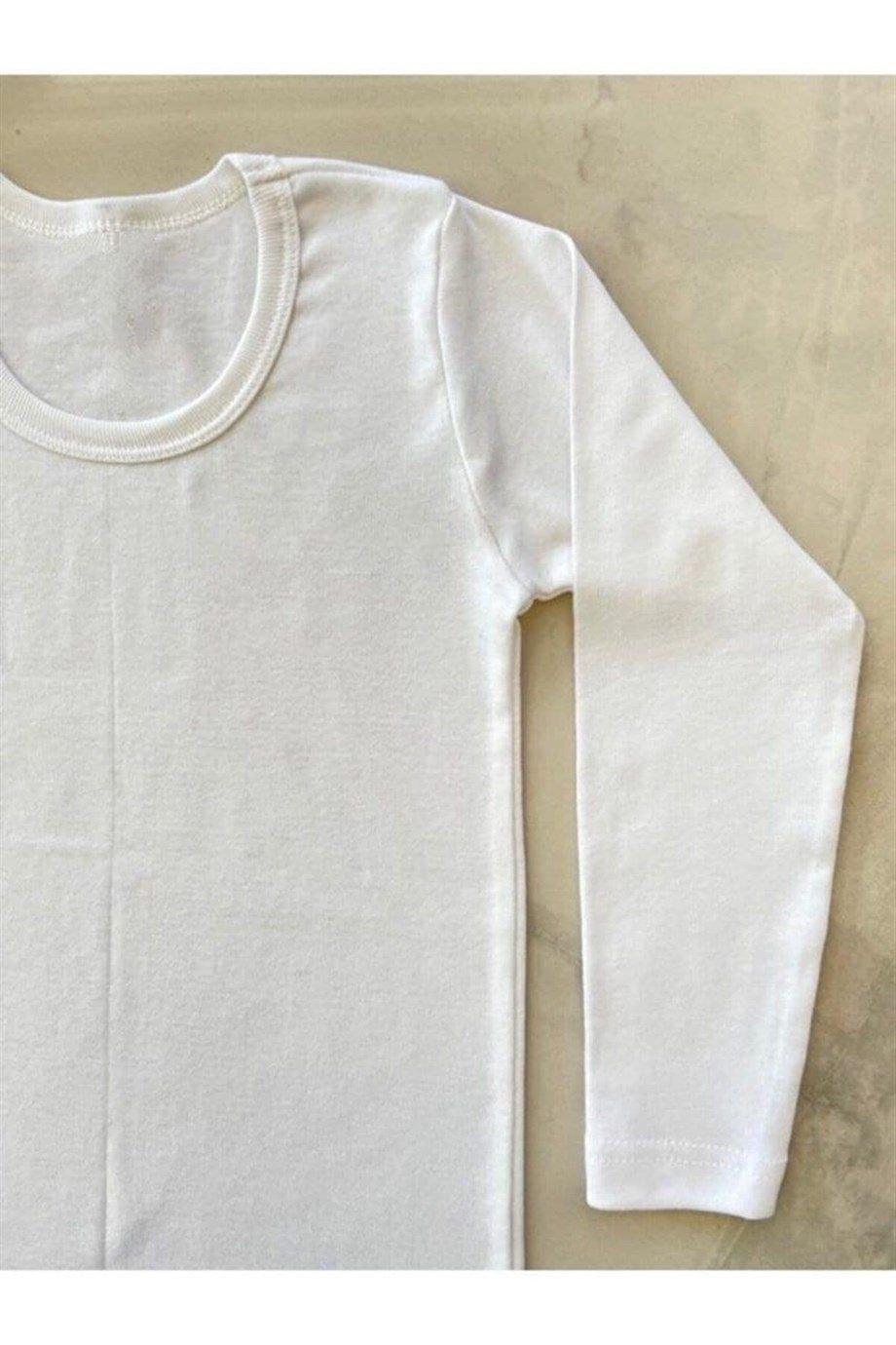 Pamuk Ribana Geniş Askılı Kız Çocuk Tişört Arma Yıldız 5537 - Beyaz