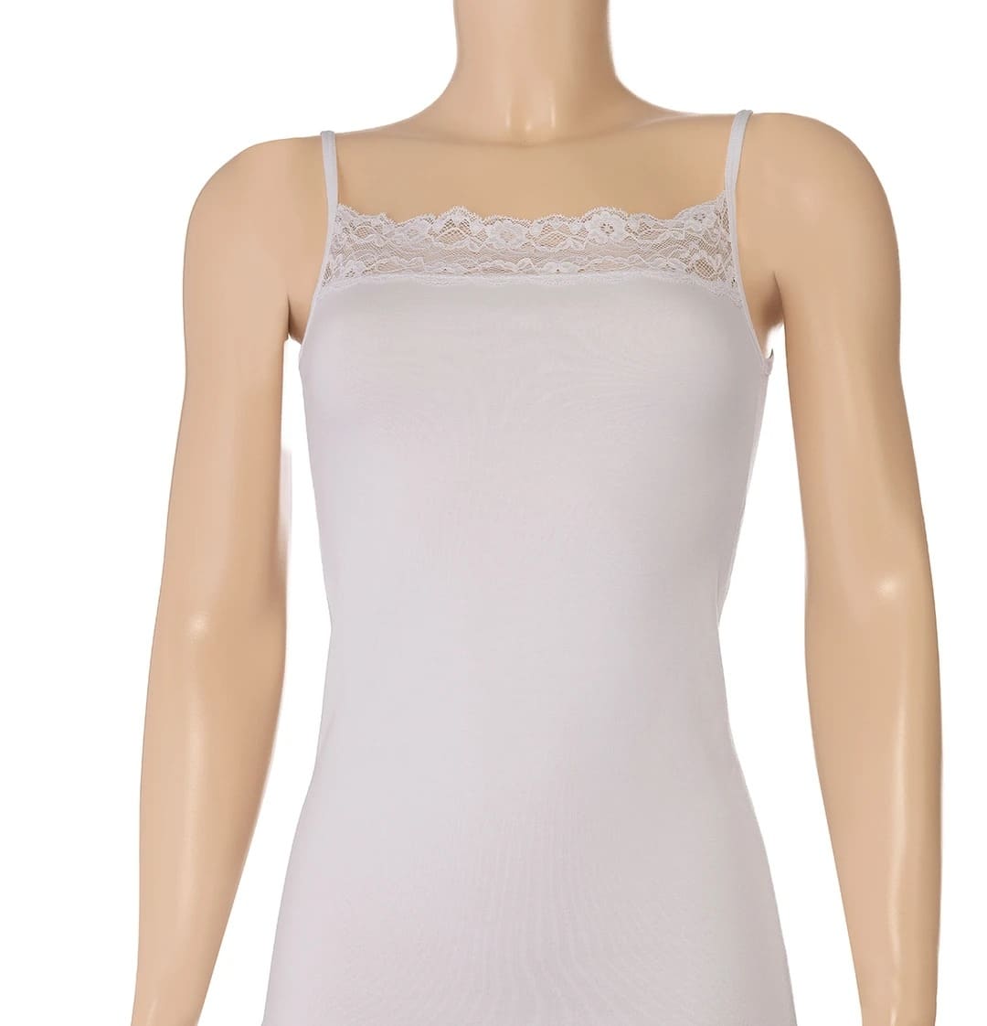 Likralı Dantelli Kadın Atlet 3'lü Paket Beyaz Yıldız 2135 - Beyaz