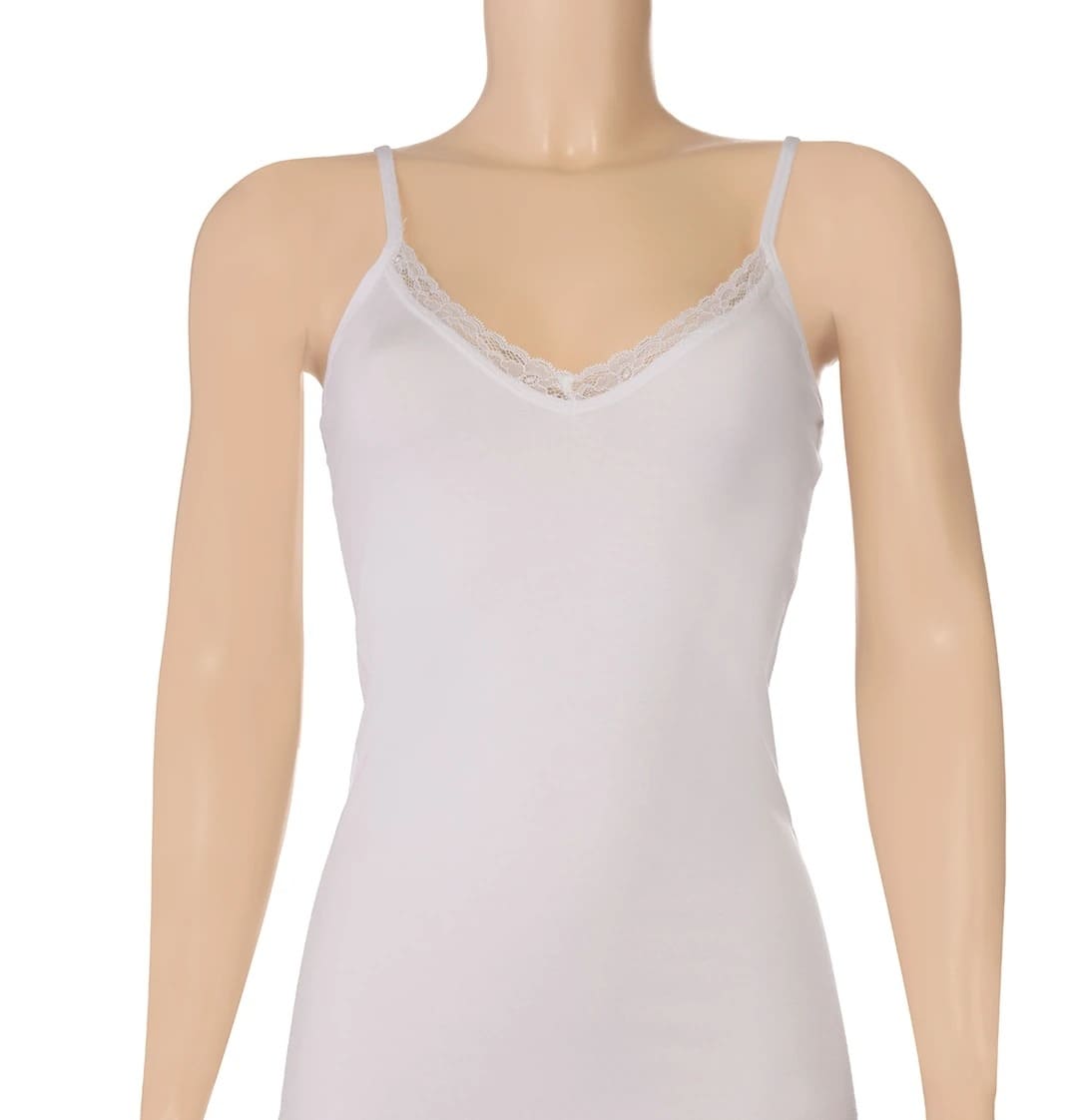 Modal Dantelli İp Askılı Kadın Atlet Yıldız 2225 - Beyaz