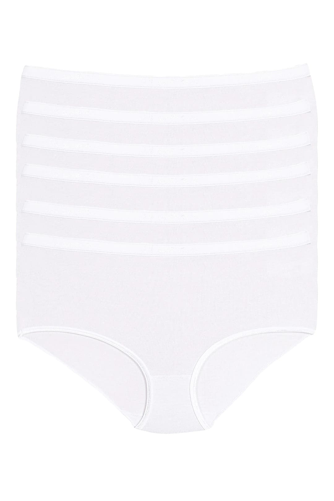 Bamboo Yüksek Bel Kemerli Bato Külot 6'lı Paket Yıldız 3945 - Beyaz