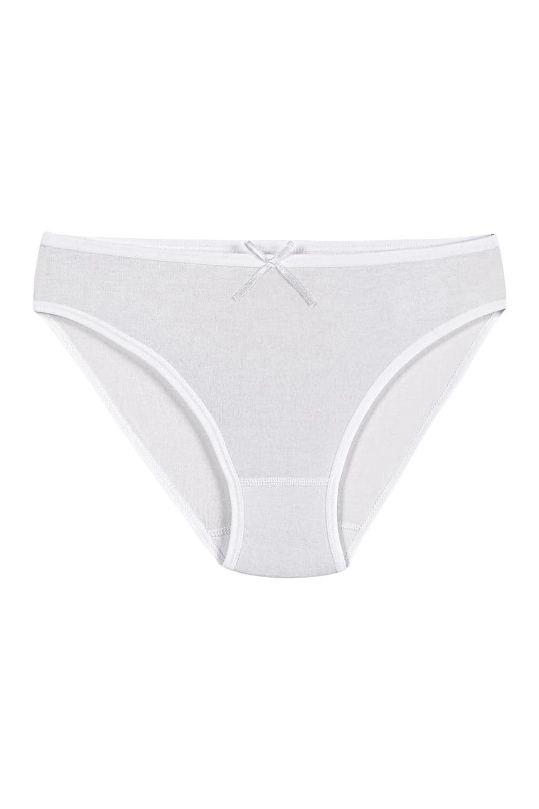 Yüksek Bel Likralı Pamuklu Kadın Bikini Külot Yıldız 3555 - Beyaz