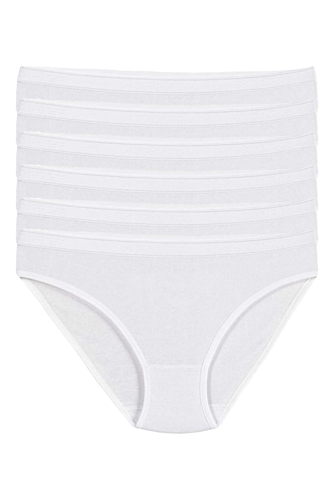 Pamuklu Yüksek Bel Bikini Külot Beyaz Yıldız 3700 - Beyaz