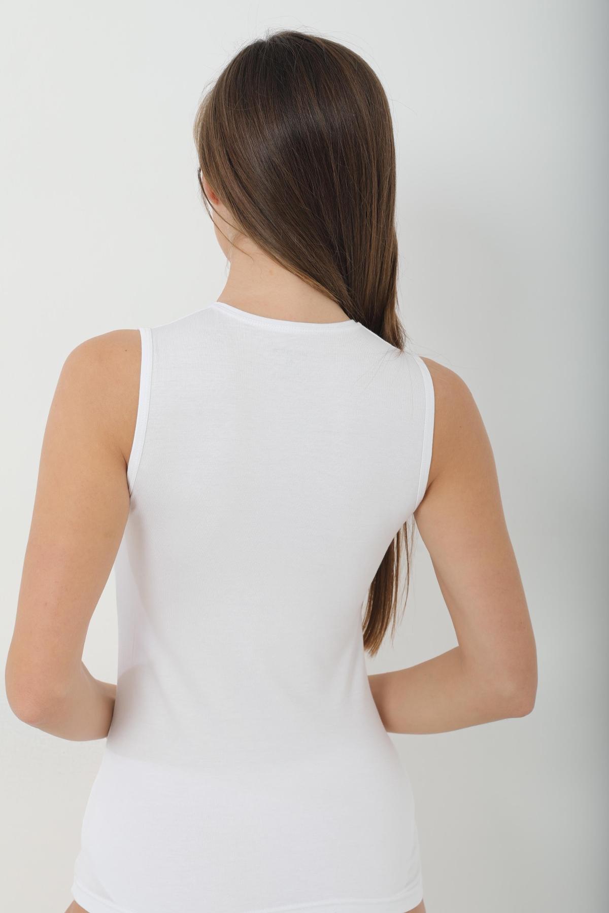 Bambu Kumaş Kolsuz Atlet Beyaz Arma Yıldız 3708 - Beyaz