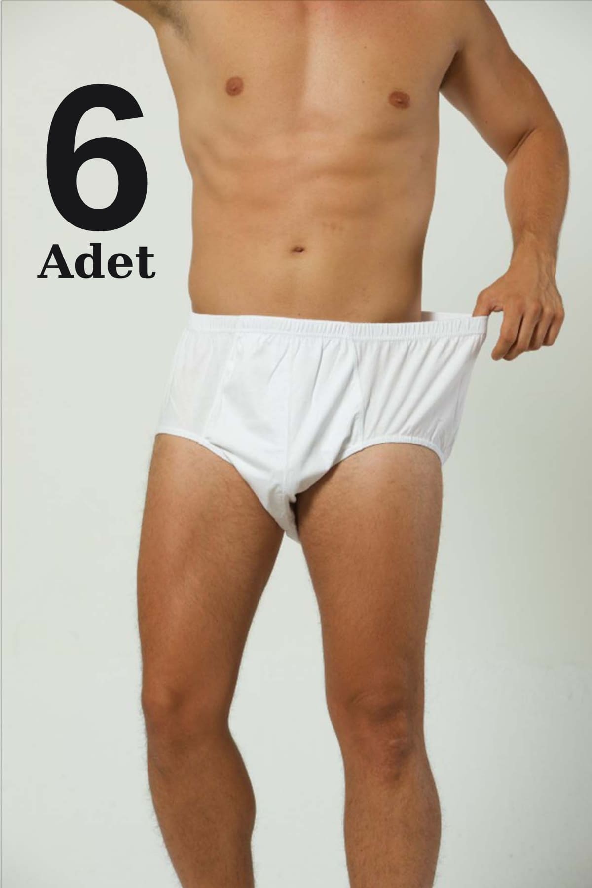 Pamuklu Yüksek Bel Erkek Slip Külot Arma Yıldız 9145 - Beyaz