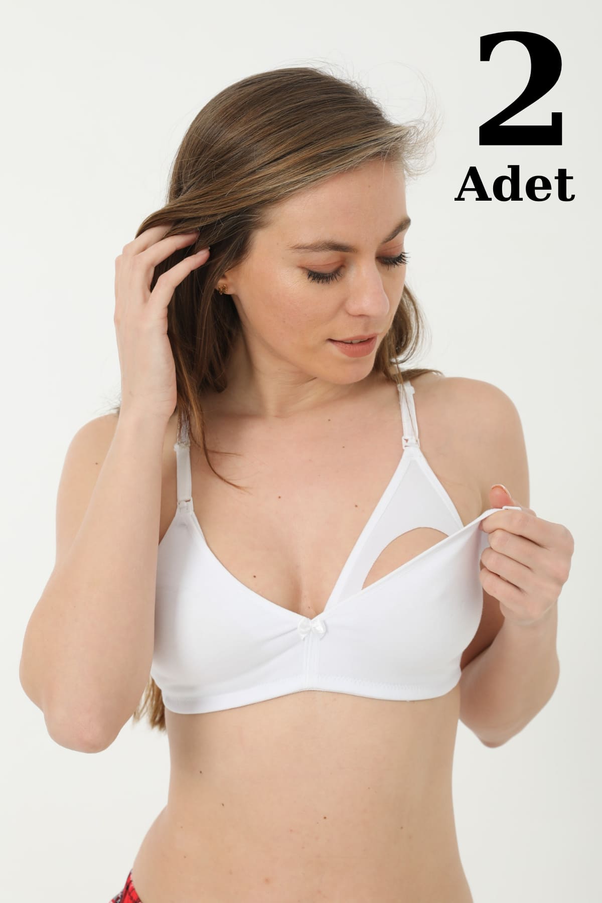 Pamuklu Astar Emzirme Sütyeni Arma Yıldız 3719 - Beyaz