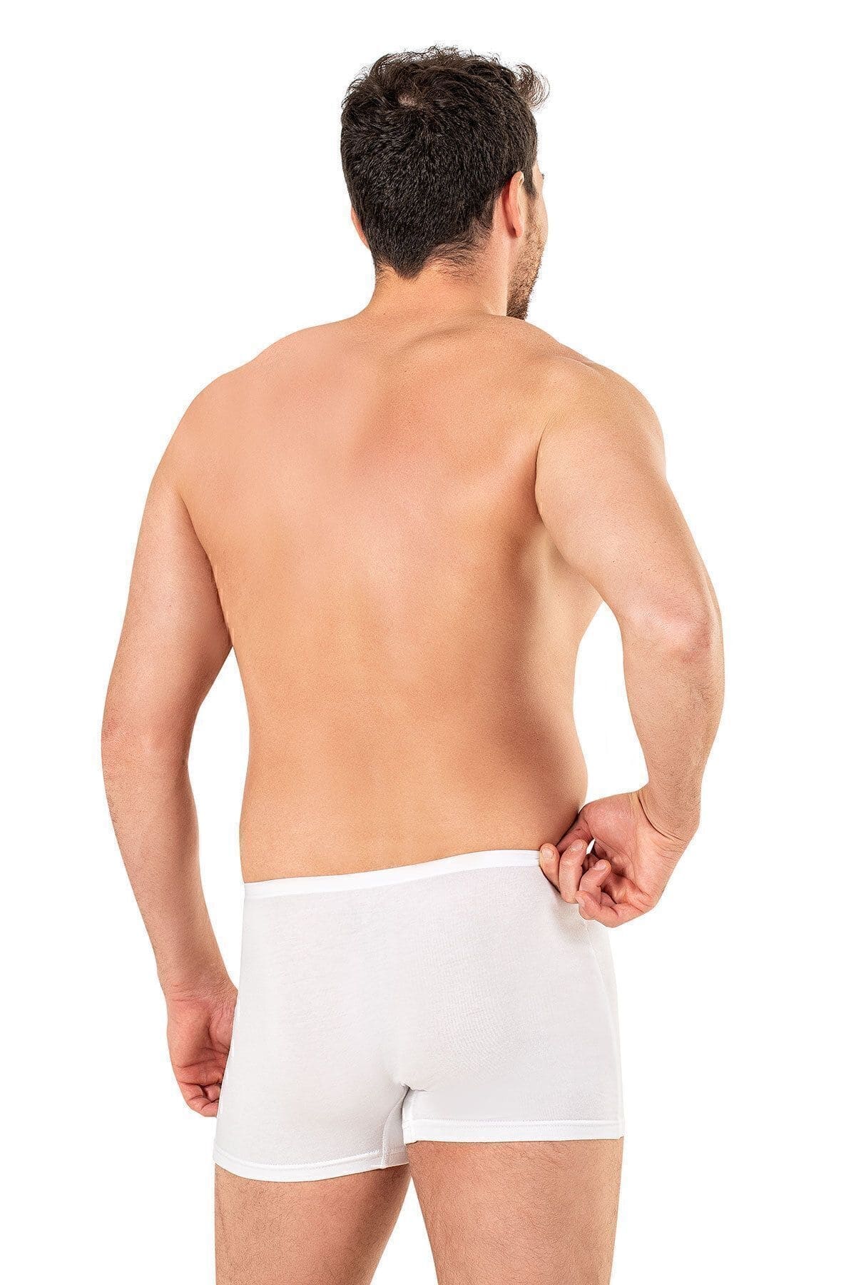 Pamuklu Modal Elastan Beyaz Boxer Özkan 11897 - Beyaz