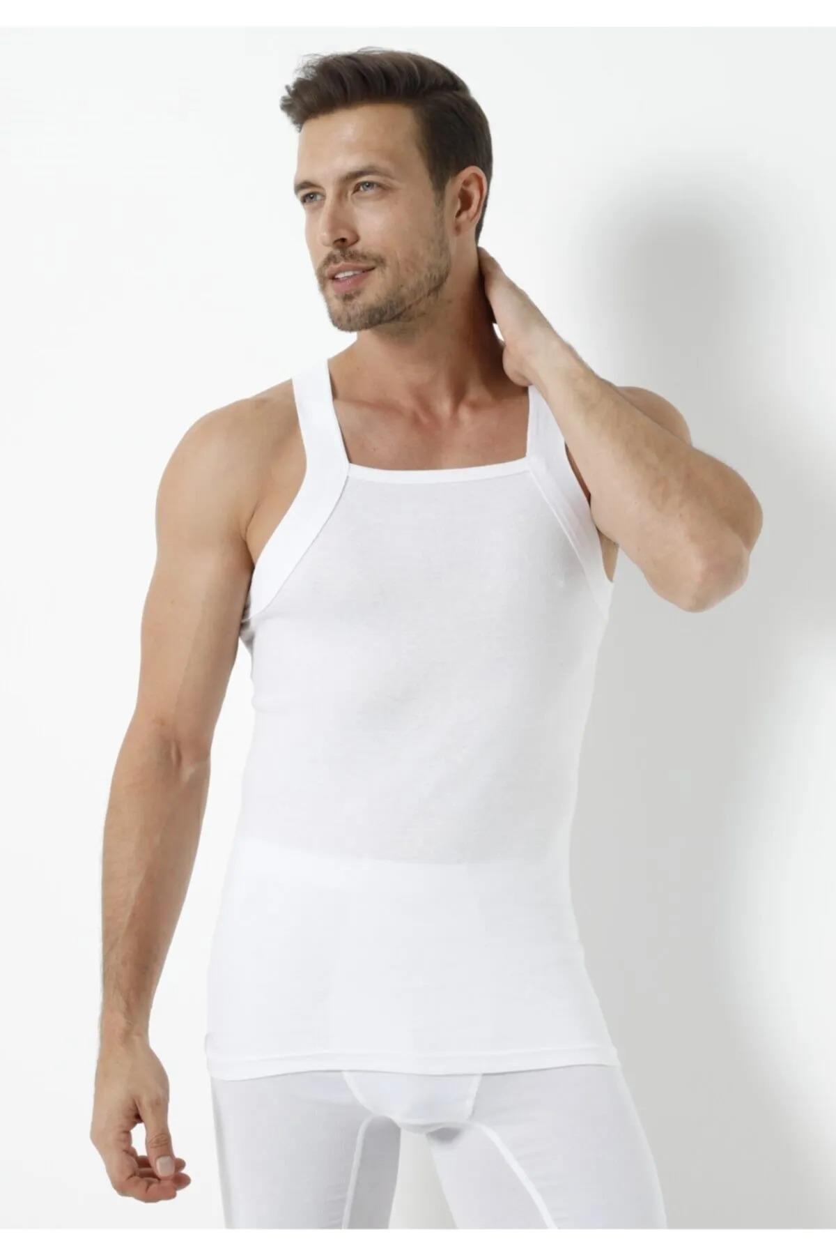 Pamuk Ribana Beyaz Erkek Atlet 3'lü Paket Arma Yıldız 1135 - Beyaz