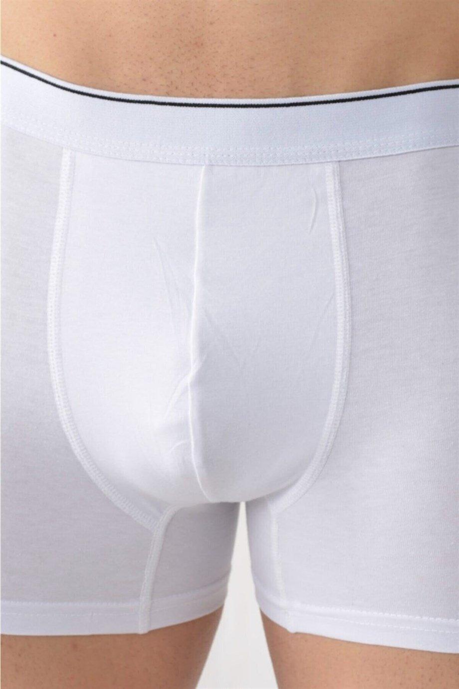 Pamuklu Likralı Beyaz Boxer 10lu Paket Arma Yıldız 1144 - Beyaz
