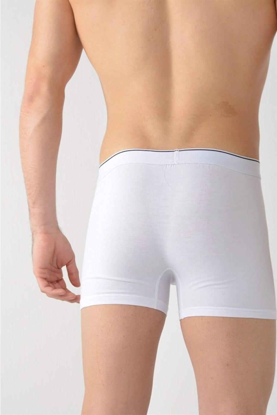 Pamuklu Likralı Beyaz Boxer 10lu Paket Arma Yıldız 1144 - Beyaz