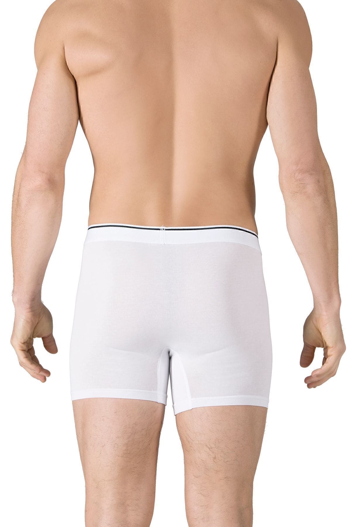 Pamuklu Likralı Beyaz Boxer Özkan 11314 - Beyaz