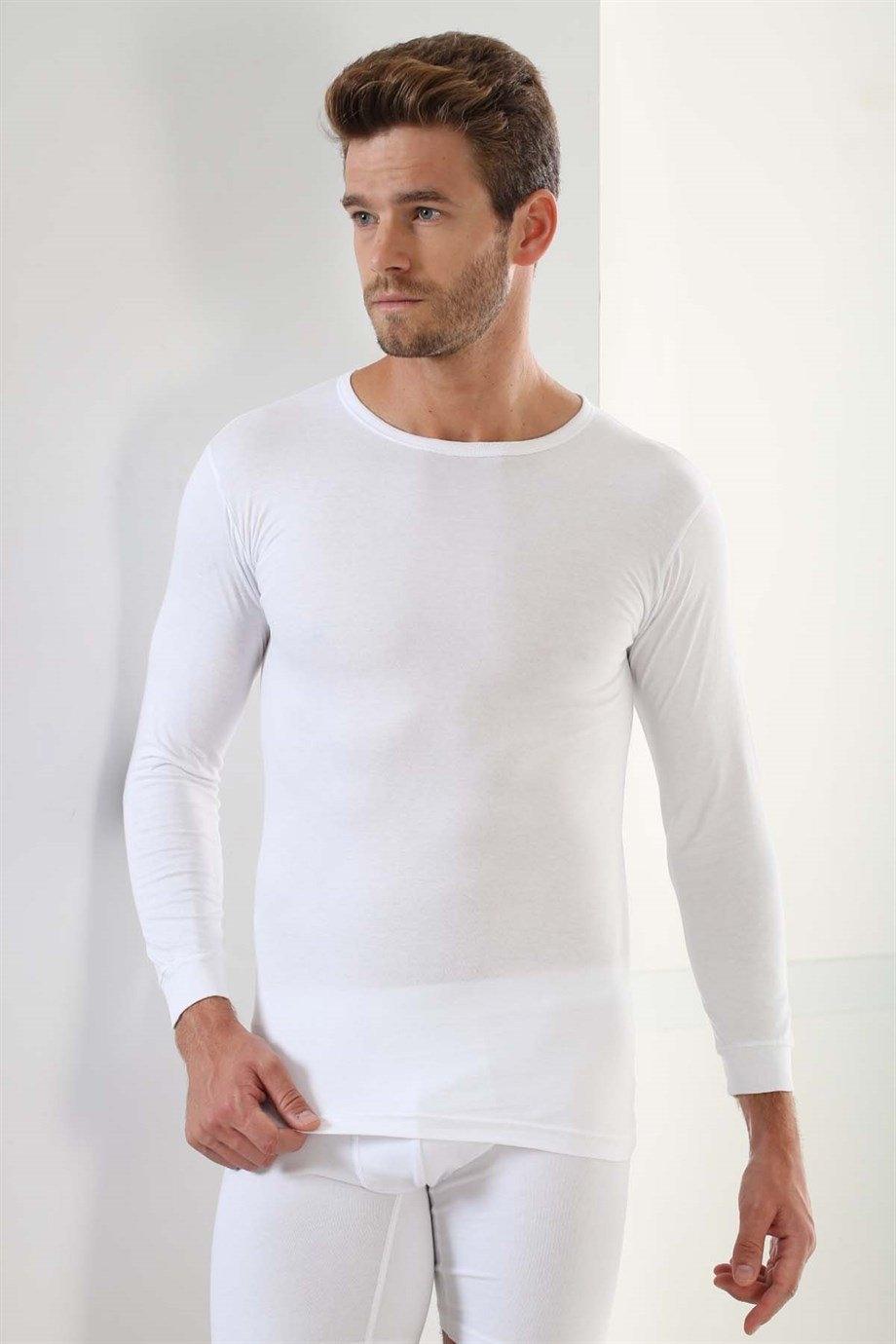 Ribana Uzun Kollu Bisiklet Yaka Atlet Arma Yıldız 1128 - Beyaz