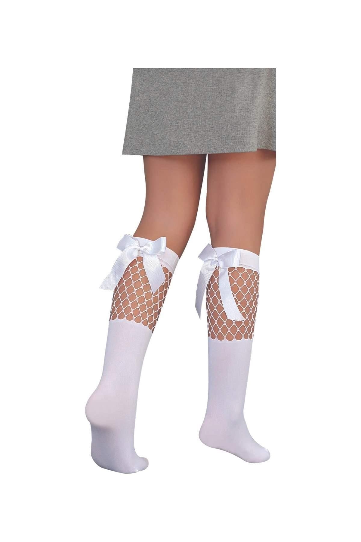 Yüksek Pamuk Oranı Kaydırmaz Dizaltı Çorap Daymod 2242031 - Beyaz