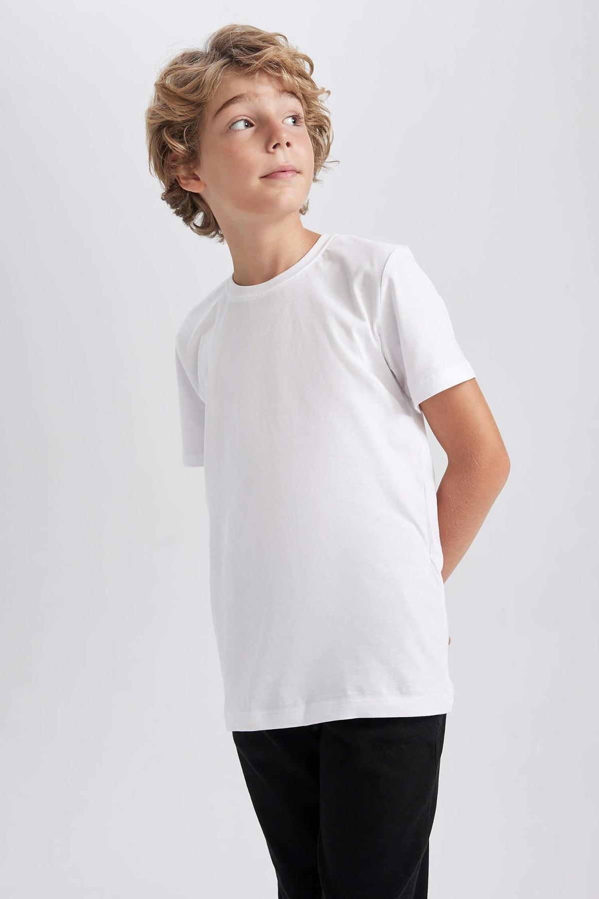 Pamuk Penye Süprem Kısa Kollu Tişört Arma Yıldız 5505 - Beyaz