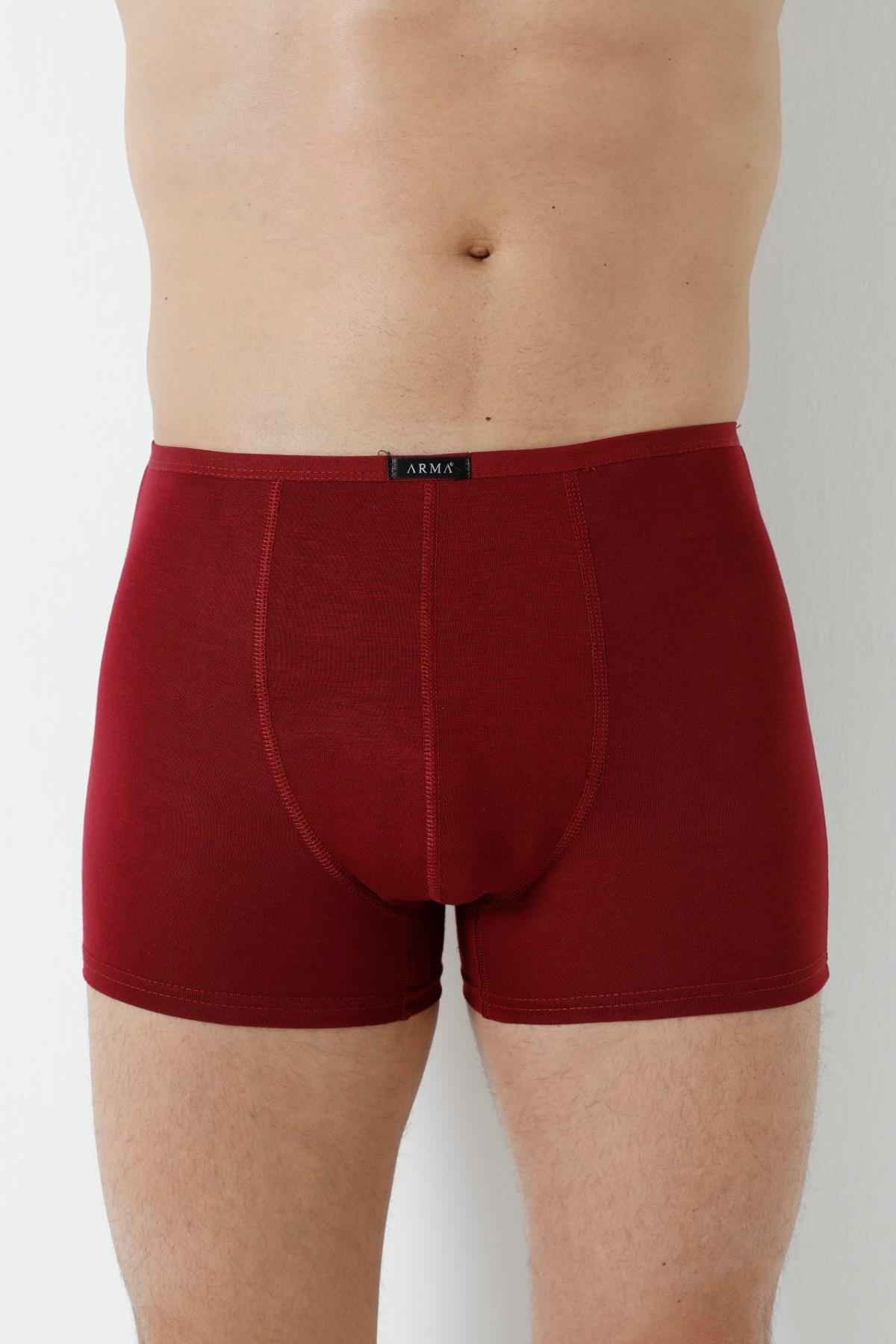 Bordo Bambu İnce Bel Lastikli Boxer Arma Yıldız 1190 - Bordo