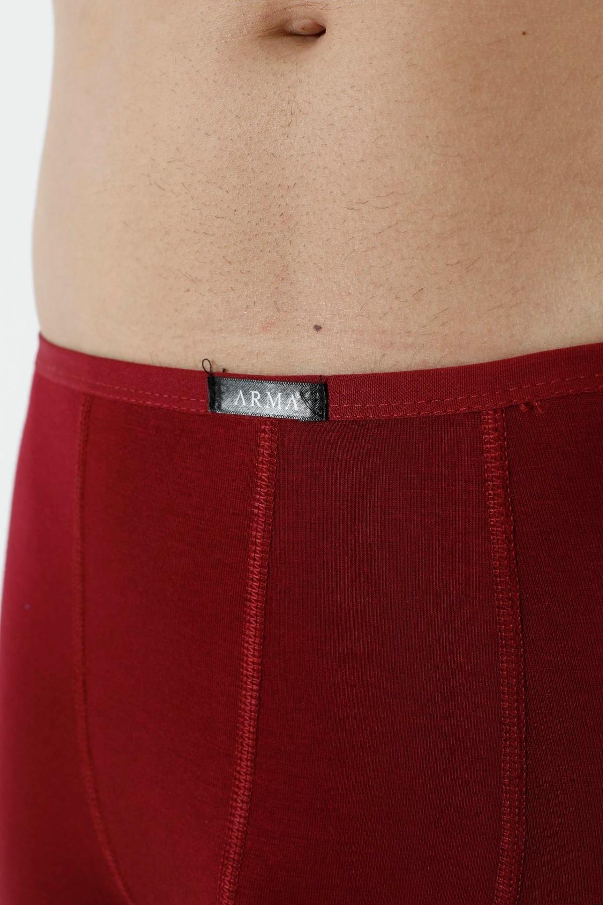 Bordo Bambu İnce Bel Lastikli Boxer Arma Yıldız 1190 - Bordo