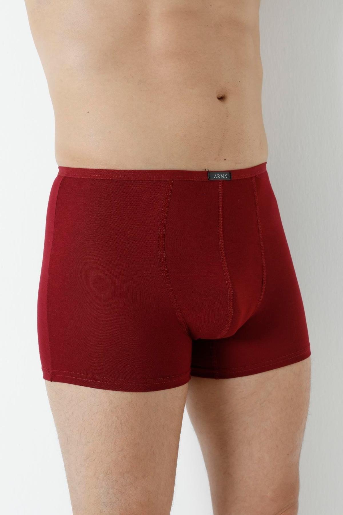 Bordo Bambu İnce Bel Lastikli Boxer Arma Yıldız 1190 - Bordo