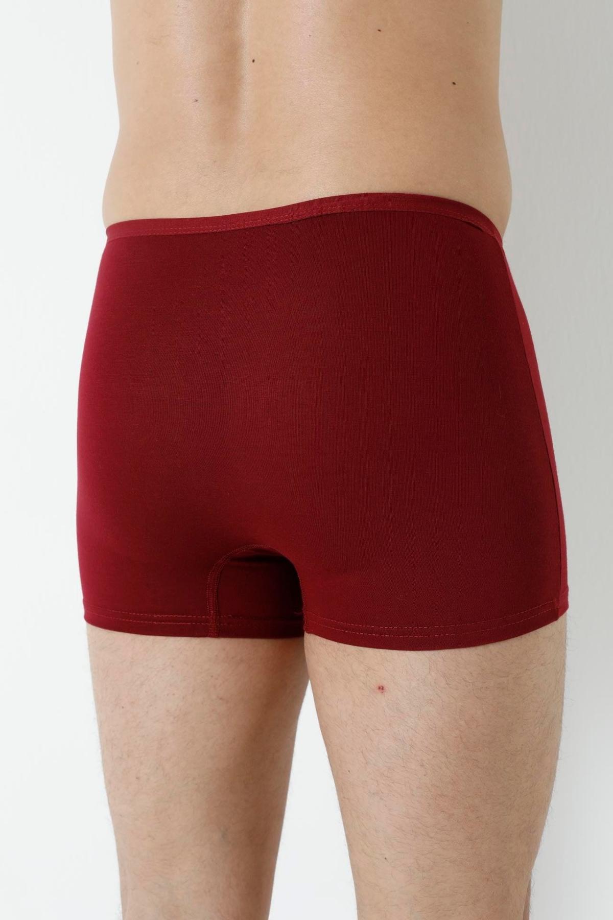 Bordo Bambu İnce Bel Lastikli Boxer Arma Yıldız 1190 - Bordo