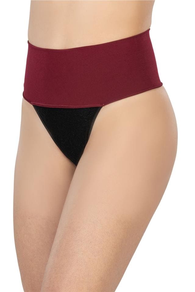 Dikişsiz Yüksek Bel Korse Microfiber Polyamid Emay 2048 - Bordo